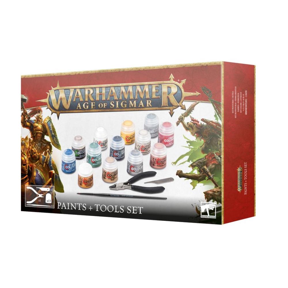 WARHAMMER AGE OF SIGMAR PAINTS + TOOLS SET BOX