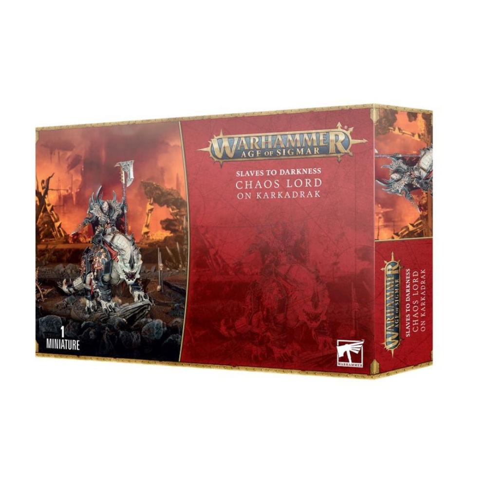 Warhammer Age Of Sigmar Slaves To Darkness Chaos Lord On Karkadrak Box Front The Game Store