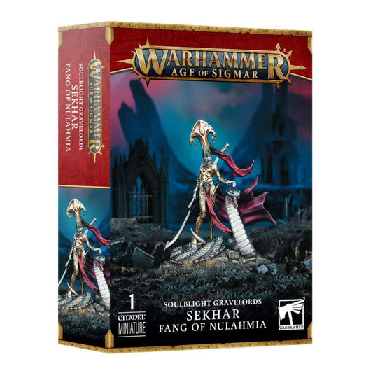 Warhammer Age Of Sigmar Soulblight Gravelords Sekhar Fang Of Nulahmia Box Front The Game Store