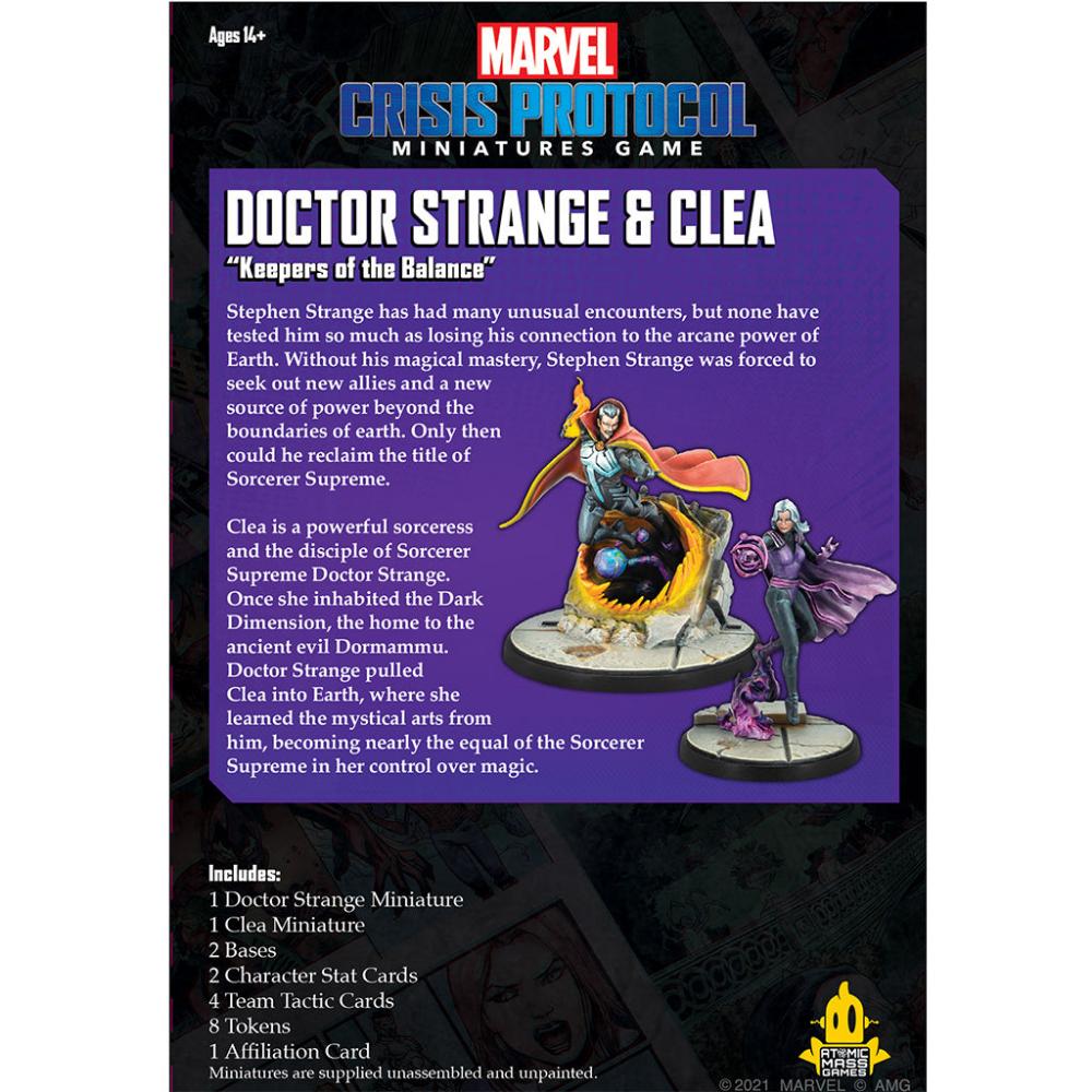 Marvel Crisis Protocol miniatures game Doctor Strange Clea CP67 box back