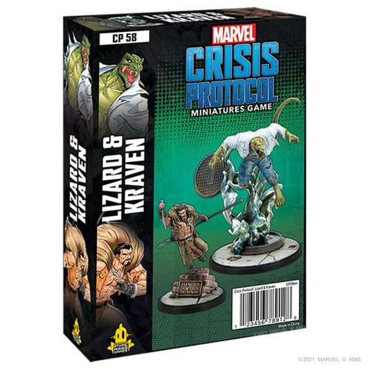 Marvel characters Lizard Kraven Atomic Mass Games miniatures CP58