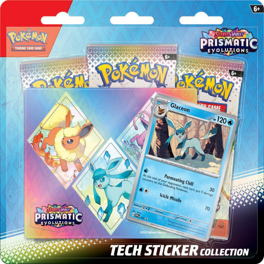 pokemon prismatic evolutions tech sticker collection scarlet violet