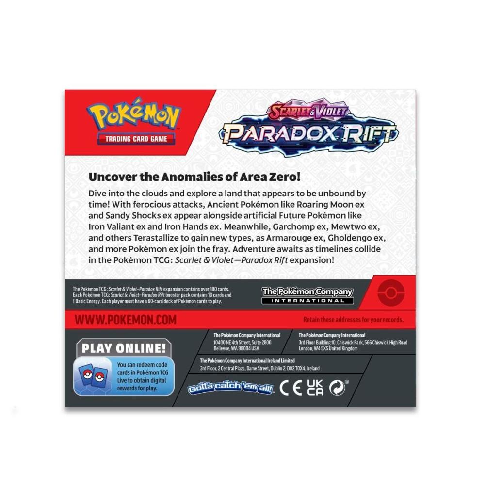 Pokemon Pikachu trainer paradox rift box back