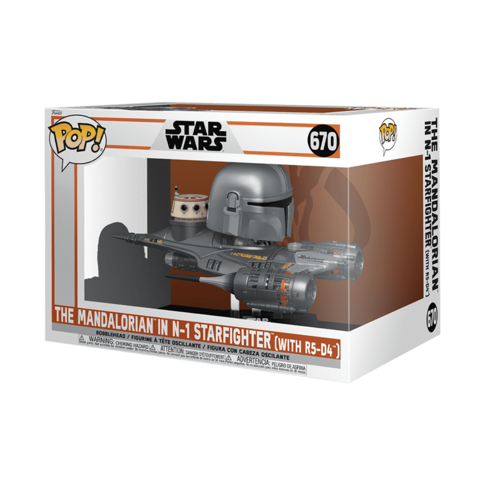 pop! star wars mandalorian n-1 starfighter R5 D4 collectible