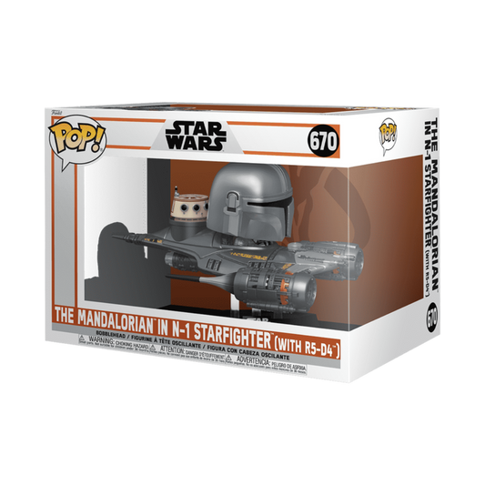 pop! star wars mandalorian n-1 starfighter R5 D4 collectible