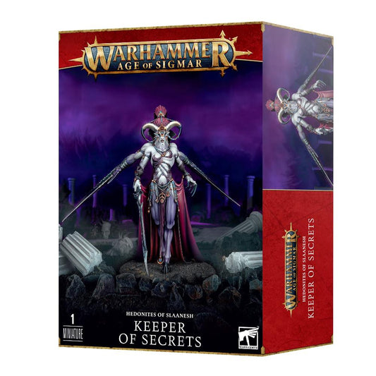 Warhammer factions hedonites of slaanesh keeper of secrets Citadel miniature box