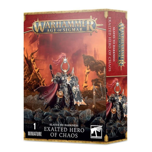 Warhammer factions slaves to darkness Exalted Hero of Chaos Citadel miniature box